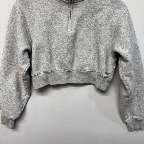 TNA Aritzia Women Sweat Cozy Fleece Sweatshirt Size Small Gray C062 -9 - Picture 12 of 16